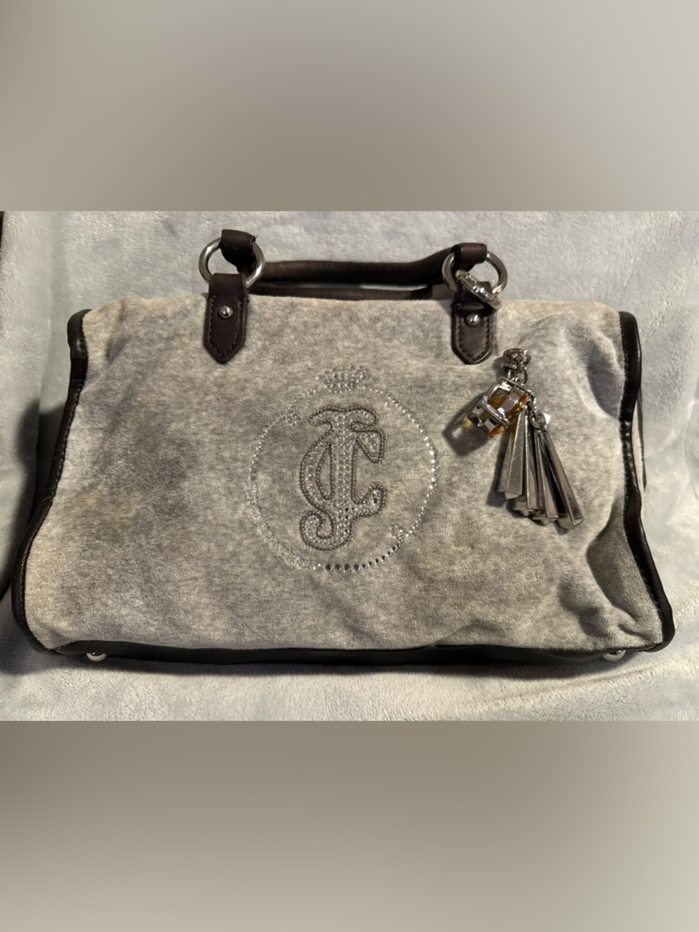 Juicy Couture Gray Bowling Bag with original Charm